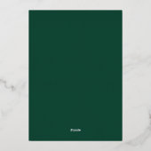 Modern Elegant Emerald Green Wedding Folie Uitnodiging (Achterkant)