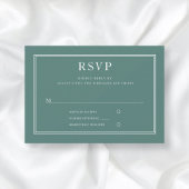 Modern Elegant Emerald Green Wedding RSVP Kaartje