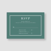 Modern Elegant Emerald Green Wedding RSVP Kaartje