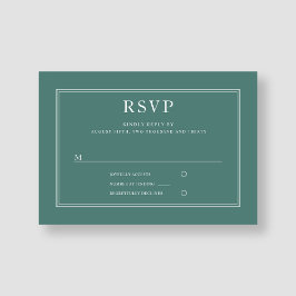 Modern Elegant Emerald Green Wedding RSVP Kaartje