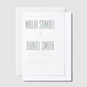 Modern Elegant Emerald Green Wedding Vellum Uitnodigingen (Offset)