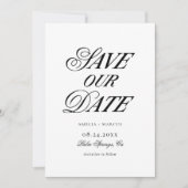 Modern Elegant en Bold Bewaar onze Datum Kaart (Voorkant)