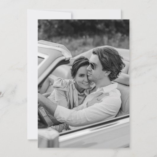 Modern Elegant en Bold Bewaar onze Datum Kaart (Achterkant)