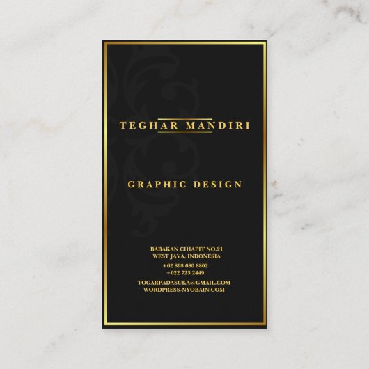 Modern Elegant en Luxurous Gold Visitekaartje (Achterkant)