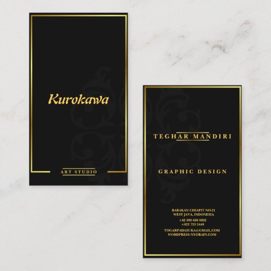 Modern Elegant en Luxurous Gold Visitekaartje (Voorkant / Achterkant)