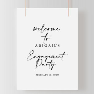Modern Elegant Engagement Party WelkomstPoster Poster