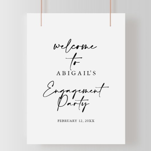 Modern Elegant Engagement Party WelkomstPoster Poster