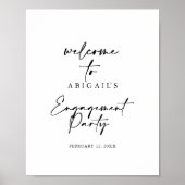 Modern Elegant Engagement Party WelkomstPoster Poster (Voorkant)