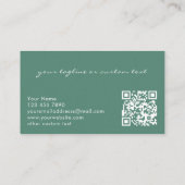 Modern Elegant Eucalyptus Add Logo QR Code Beauty Visitekaartje (Achterkant)