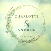 Modern, elegant, eucalyptus, bruiloft raamsticker (Vel 3)