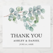 Modern Elegant Eucalyptus Greenery Wedding Sparkling Wijnetiket (Enkel label)