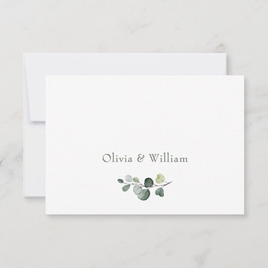 Modern Elegant Eucalyptus Krans Lijst Bruiloft RSVP Kaartje (Achterkant)