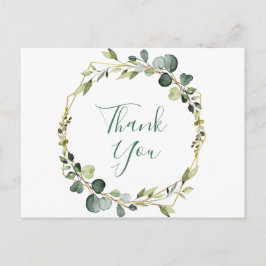 Modern Elegant Eucalyptus krans Lijst dank u Briefkaart