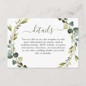 Modern Elegant Eucalyptus krans Lijst gebladerte Informatiekaartje (Voorkant)