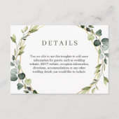 Modern Elegant Eucalyptus krans Lijst gebladerte Informatiekaartje (Voorkant)