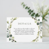 Modern Elegant Eucalyptus krans Lijst gebladerte Informatiekaartje (Staand voorkant)