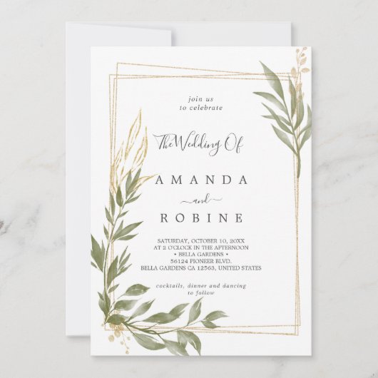 Modern Elegant Eucalyptus Weddenschap Kaart (Voorkant)