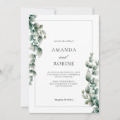 Modern Elegant Eucalyptus Weddenschap Kaart (Voorkant)