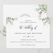 Modern Elegant Eucalyptus Wedding Kaart (Voorkant / Achterkant)