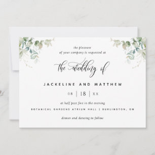 Modern Elegant Eucalyptus Wedding Kaart