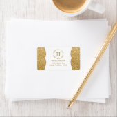 Modern Elegant Fake Glitter Custom Monogram Etiket (Insitu)