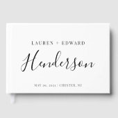 Modern Elegant Family Name Wedding Gastenboek (Voorkant)