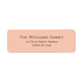 Modern Elegant Family Peach Retouradres Etiket (Voorkant)