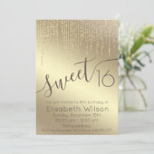 Modern elegant fancy gouden script lief 16 kaart (Staand voorkant)