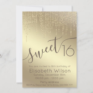 Modern elegant fancy gouden script lief 16 kaart