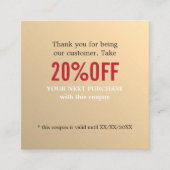 Modern Elegant Faux Gold Coupon (Voorkant)