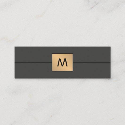 Modern Elegant Faux Gold Donk Monogram Mini Visitekaartje (Voorkant)