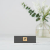 Modern Elegant Faux Gold Donk Monogram Mini Visitekaartje (Staand voorkant)