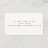 Modern Elegant Faux Gold Foil Brush Stroke, White Visitekaartje (Achterkant)