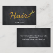 Modern elegant Faux Gold Hair Stylist Chalkboard Visitekaartje (Voorkant / Achterkant)