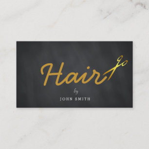 Modern elegant Faux Gold Hair Stylist Chalkboard Visitekaartje