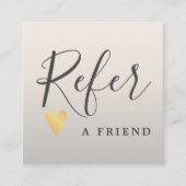 Modern Elegant Faux Gold Heart Beauty Aanbevelingskaartje (Voorkant)