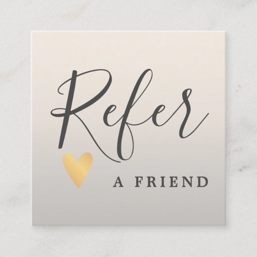 Modern Elegant Faux Gold Heart Beauty Aanbevelingskaartje (Voorkant)