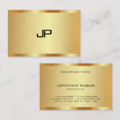 Modern Elegant Faux Gold Monogram Professional Visitekaartje (Voorkant / Achterkant)