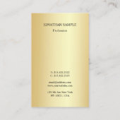 Modern Elegant Faux Gold Sjabloon Professional Visitekaartje (Achterkant)