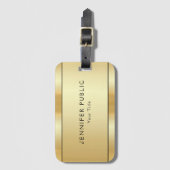 Modern Elegant Faux Gold Trendy Custom Sjabloon Bagagelabel (Voorkant (verticaal))