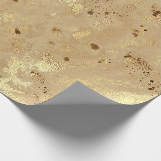 Modern Elegant Faux Gold Waterverf Marble Pattern Cadeaupapier (Hoek)