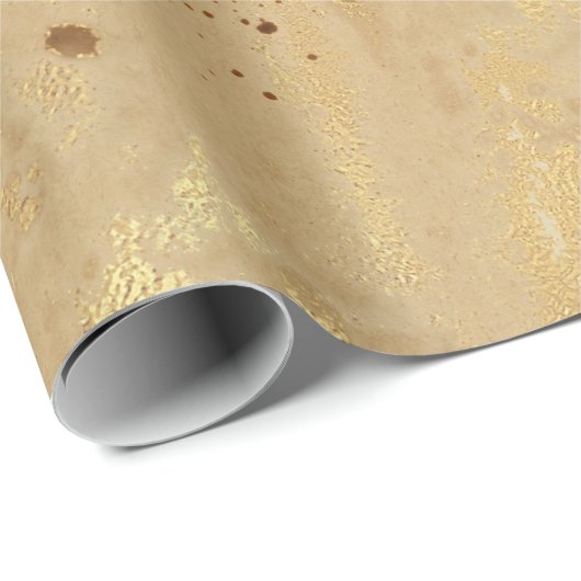 Modern Elegant Faux Gold Waterverf Marble Pattern Cadeaupapier (Rol Hoek)