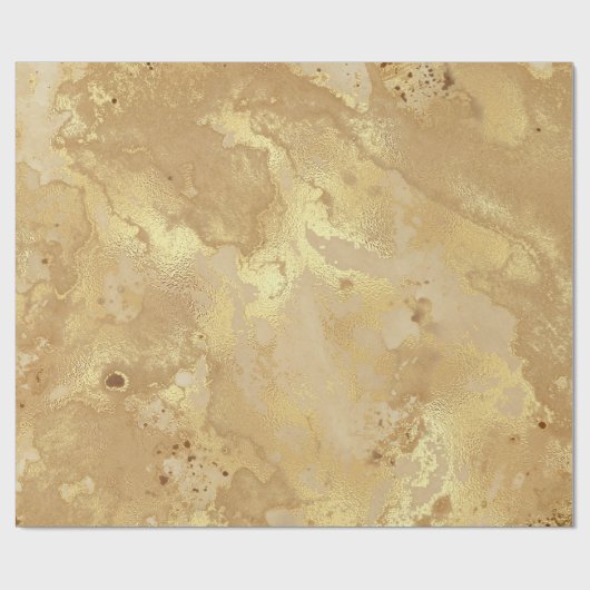 Modern Elegant Faux Gold Waterverf Marble Pattern Cadeaupapier (Vlak)