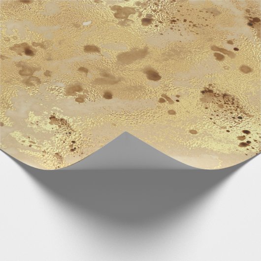 Modern Elegant Faux Gold Waterverf Marble Pattern Cadeaupapier (Hoek)