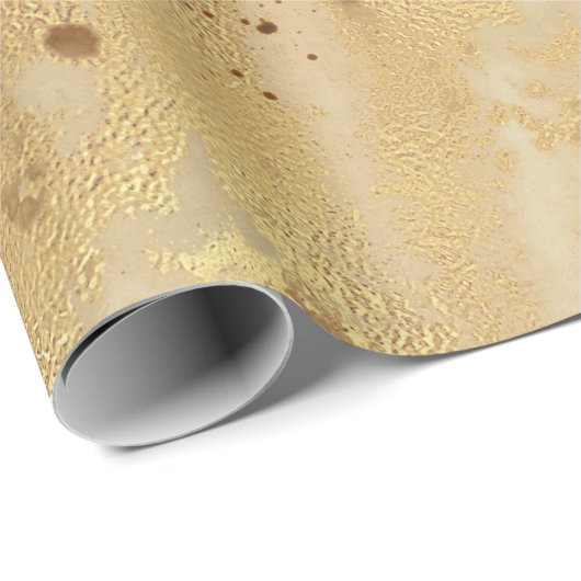 Modern Elegant Faux Gold Waterverf Marble Pattern Cadeaupapier (Rol Hoek)