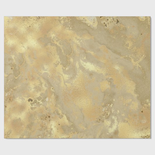 Modern Elegant Faux Gold Waterverf Marble Pattern Cadeaupapier (Vlak)