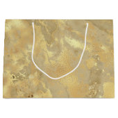 Modern Elegant Faux Gold Waterverf Marble Pattern Groot Cadeauzakje (Voorkant)