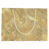 Modern Elegant Faux Gold Waterverf Marble Pattern Groot Cadeauzakje (Achterkant)