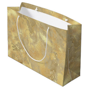 Modern Elegant Faux Gold Waterverf Marble Pattern Groot Cadeauzakje
