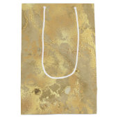 Modern Elegant Faux Gold Waterverf Marble Pattern Medium Cadeauzakje (Achterkant)